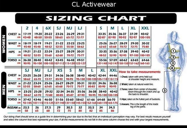 Gymnastics Leotard Size Chart