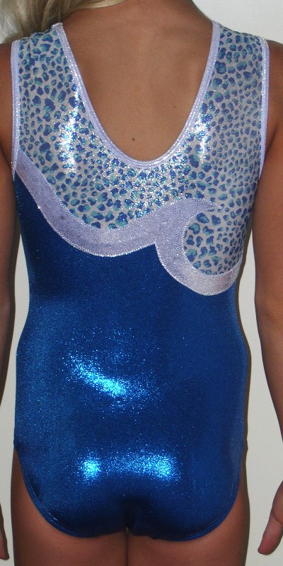 Discount Leotards Ace 103 Blue Leopard Discount Gymnastics Leotard