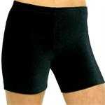 BLACK NYLON/LYCRA WORKOUT SHORTS