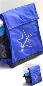 W9043 INSULATED GYMNASTICS LUNCH BAG WITH HANDLE & ID INSERT POUCH 9 1/2" H x 7 1/2" W x 5" D. LIMITED QUANTITIES!