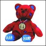 BAR CHAMP CUDDLY, EMBROIDERED BEAR