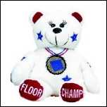 FLOOR CHAMP CUDDLY, EMBROIDERED BEAR