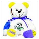 OUCH!!! INJURED GYMNAST CUDDLY, EMBROIDERED BEAR