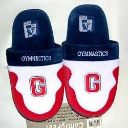 UNIVERSITY LETTER GYMNASTICS EMBROIDERED SLIPPERS! 