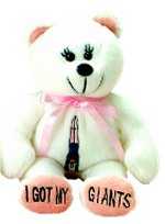 I GOT MY GIANTS CUDDLY, EMBROIDERED GYMNASTICS BEAN BEAR