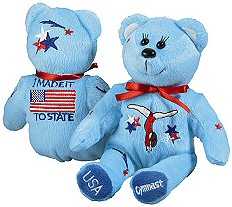 MADE IT TO STATE CUDDLY, EMBROIDERED GYMNASTICS BEAN BEAR