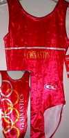 FABULOUS  PLUSH VELVET, RED OLYMPIC RINGS DESIGN LEOTARD (2202)